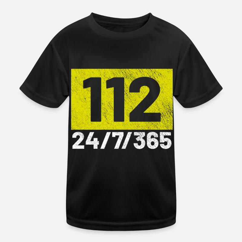 112 24 7 pompiers T-shirt sport Enfant