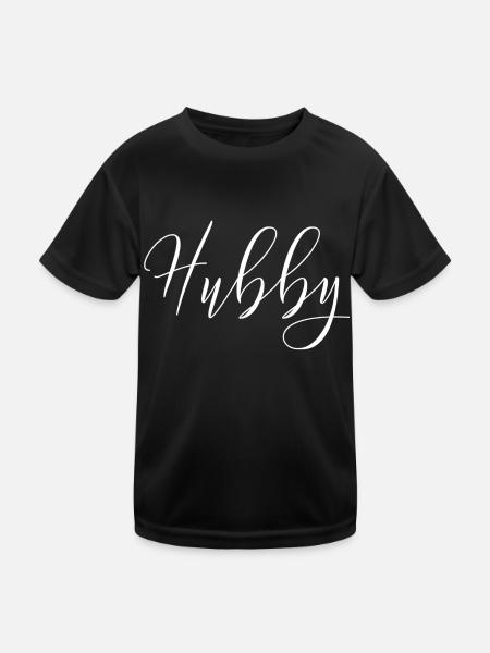 Men's Hubby Wifey Just Married Tee Couples T-Shirt - Kinder Funktions-T-Shirt - Schwarz - Vorne