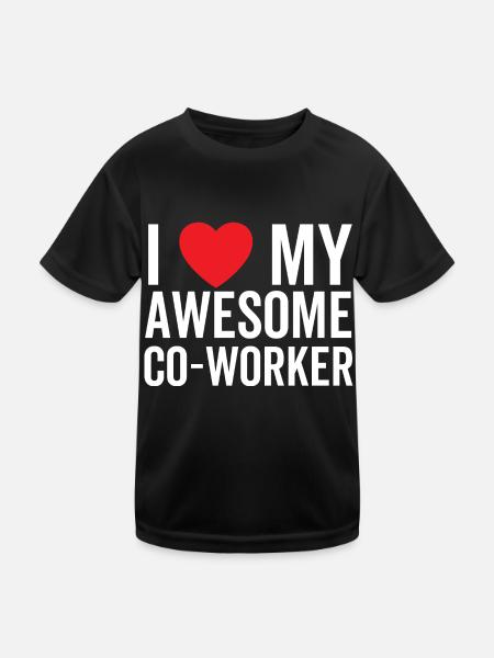 I Love My Awesome Co-Worker - Kids Functional T-Shirt - black - Front