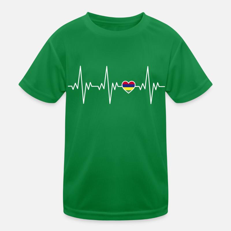 Mauritius Herzschlag EKG Geschenk Kinder Funktions-T-Shirt