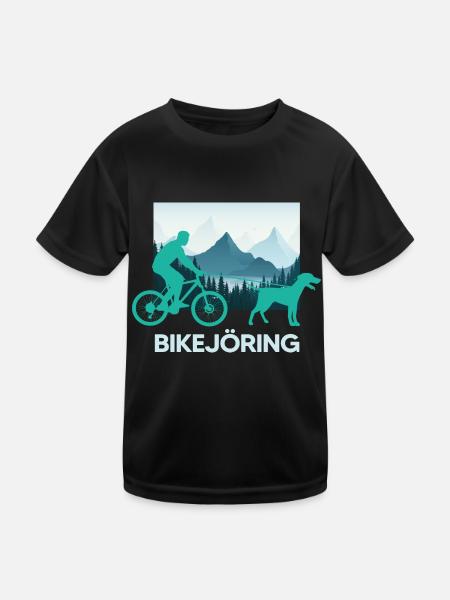 bikejöring cycling with dog zughundesport - Kids Functional T-Shirt - black - Front