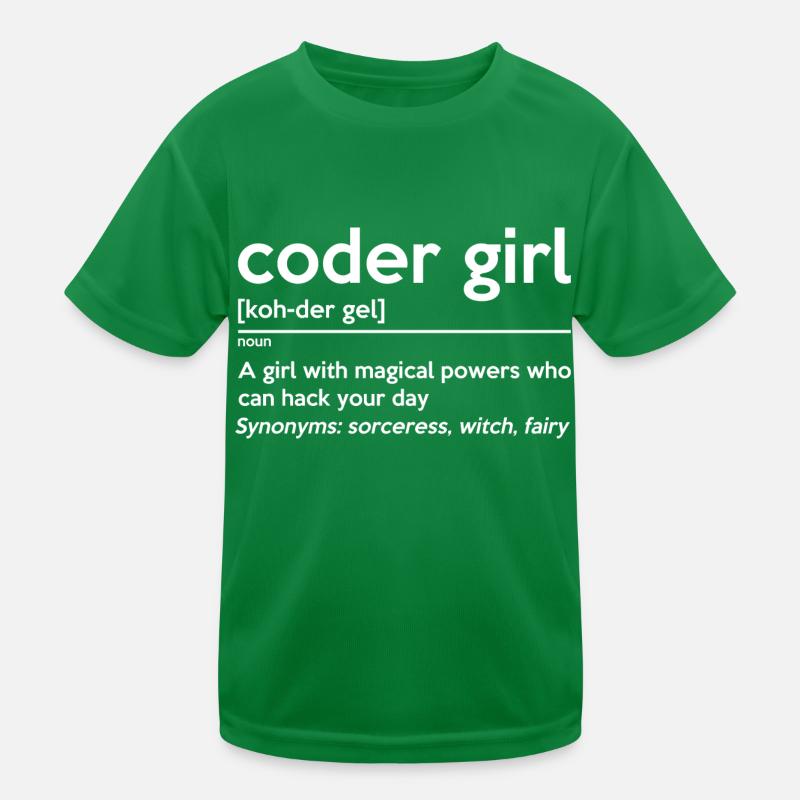 Coding Girl Definition Noun Software Developer Pro Kinder Funktions-T-Shirt