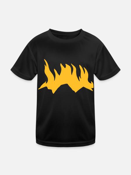 Campfire Camping Nature Forest Fire Vector 3 - Kids Functional T-Shirt - black - Front