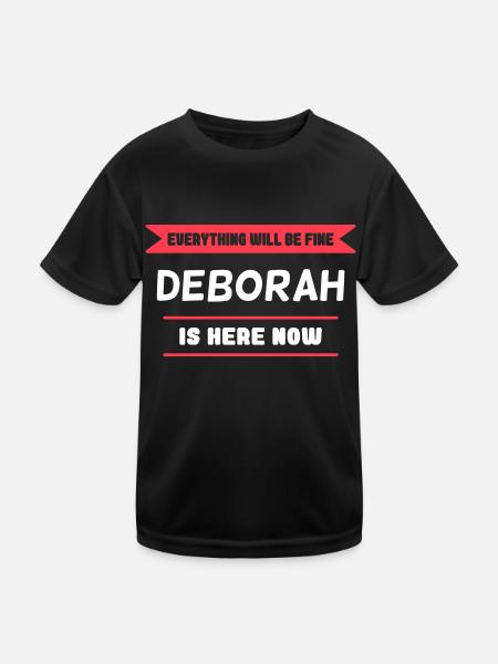 Deborah Name Sprichwort für stolze Deborahs - Kinder Funktions-T-Shirt - Schwarz - Vorne
