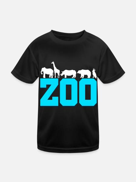 Retro Graphic Animal Keeper Zoo Keeper Animal Love - Kinder Funktions-T-Shirt - Schwarz - Vorne