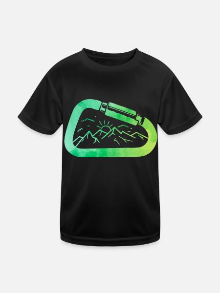 Retro Graphic Climbing Bouldering Rock Climber Mou - Kinder Funktions-T-Shirt - Schwarz - Vorne