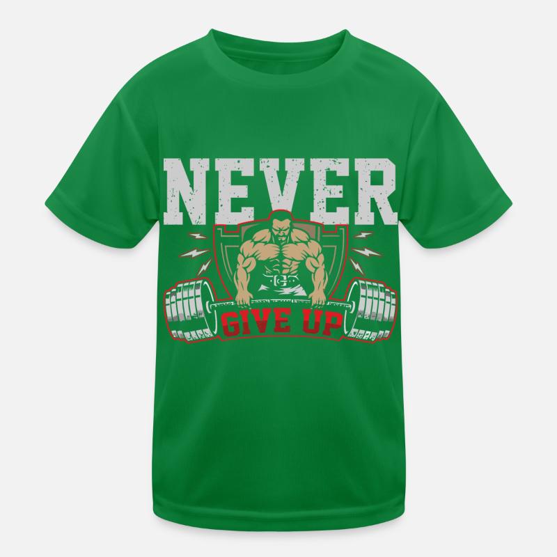 Gib niemals auf Kinder Funktions-T-Shirt