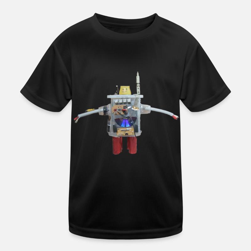 Small self-made robot from recycled materials Kids Functional T-Shirt
