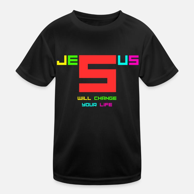 Jesus will change your life2 - Kinder Funktions-T-Shirt - Schwarz