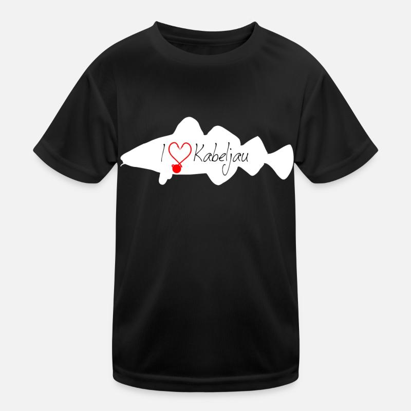 i Love Cod White Kids Functional T-Shirt