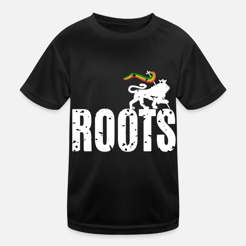 Roots Reggae - Kinder Funktions-T-Shirt - Schwarz