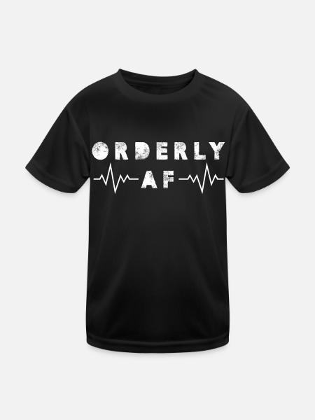 orderly AF Design for a surgical technology fan - Kids Functional T-Shirt - black - Front