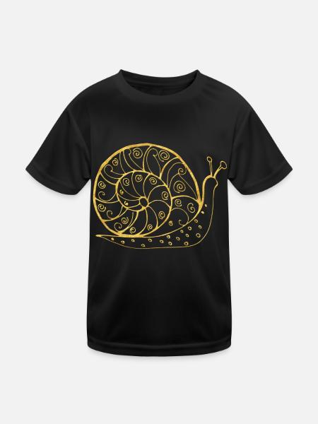 Schnecke - Kinder Funktions-T-Shirt - Schwarz