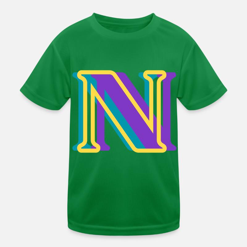 Lettre n multicolore T-shirt sport Enfant