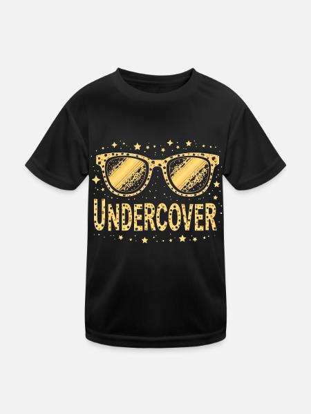 Funny Sunglasses and Undercover Speech Costume - Kids Functional T-Shirt - black - Front
