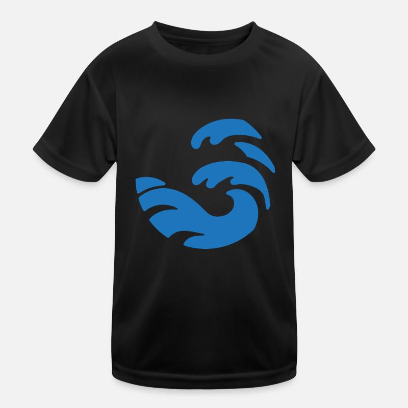 Design simple de vague bleue de forme ronde T-shirt sport Enfant