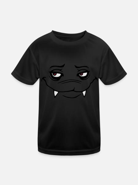 monster - Kinder Funktions-T-Shirt - Schwarz - Vorne