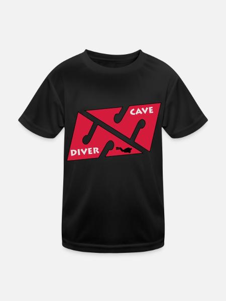cave_diver_01 - T-shirt sport Enfant - noir - Devant