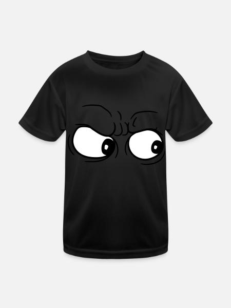 watch staring 2 eyes freaking out stinking head - Kids Functional T-Shirt - black - Front