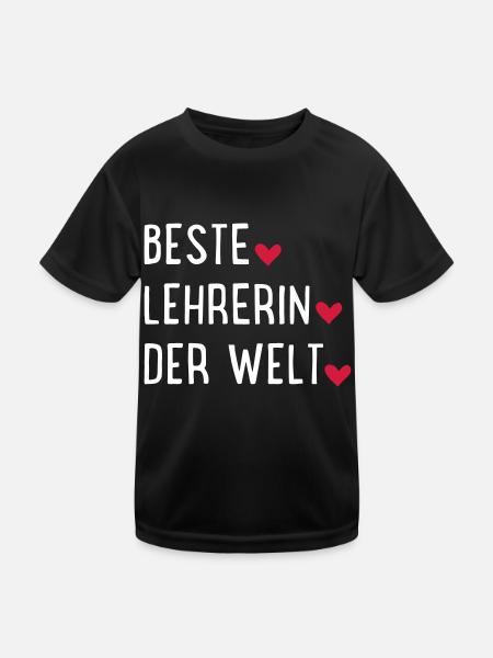 Lehrerin - Kinder Funktions-T-Shirt - Schwarz - Vorne