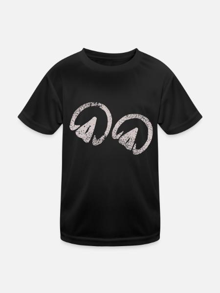 Barhuf Horses Hoof Prints Funny Gift Idea - Kids Functional T-Shirt - black - Front
