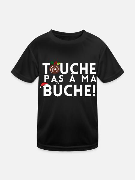 TOUCHE PAS A MA BUCHE - T-shirt sport Enfant - noir - Devant