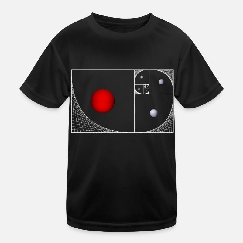 Fibonacci Snail - Kids Functional T-Shirt - black