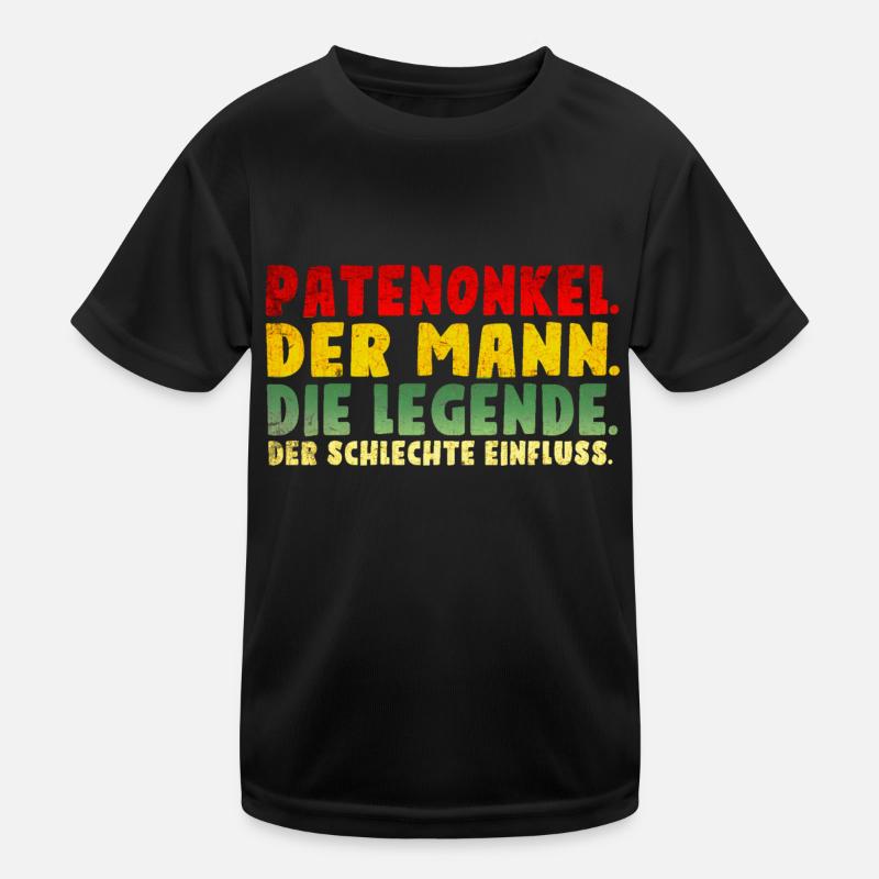 Patenonkel der schlechte Einfluss. - Kinder Funktions-T-Shirt - Schwarz