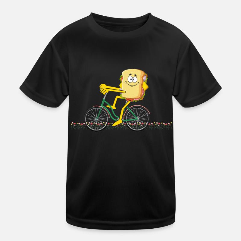 Cyclists Sandwich Cycling Bicycle Bread Kids Functional T-Shirt