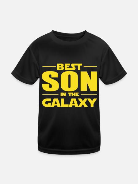 Bester Sohn in der Galaxis - Kinder Funktions-T-Shirt - Schwarz - Vorne