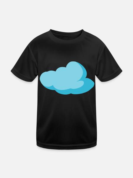 Wolke Blau Cloud Himmel Geschenkidee - Kinder Funktions-T-Shirt - Schwarz - Vorne