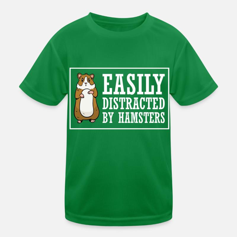 Easily Distracted By Hamsters Animal Lover Hamster Kinder Funktions-T-Shirt