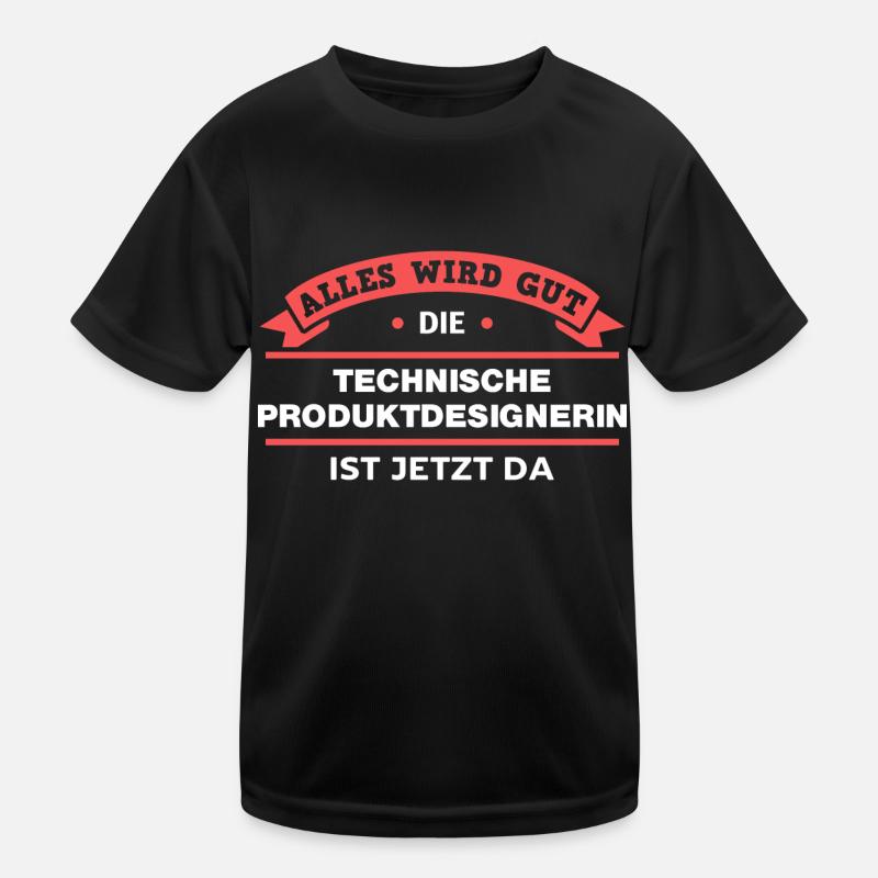 Technische Produktdesignerin Design für Handwerker Kinder Funktions-T-Shirt