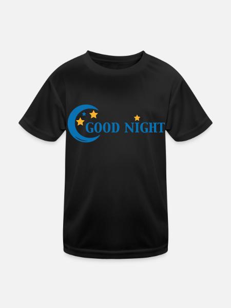 Good Night - Kids Functional T-Shirt - black - Front