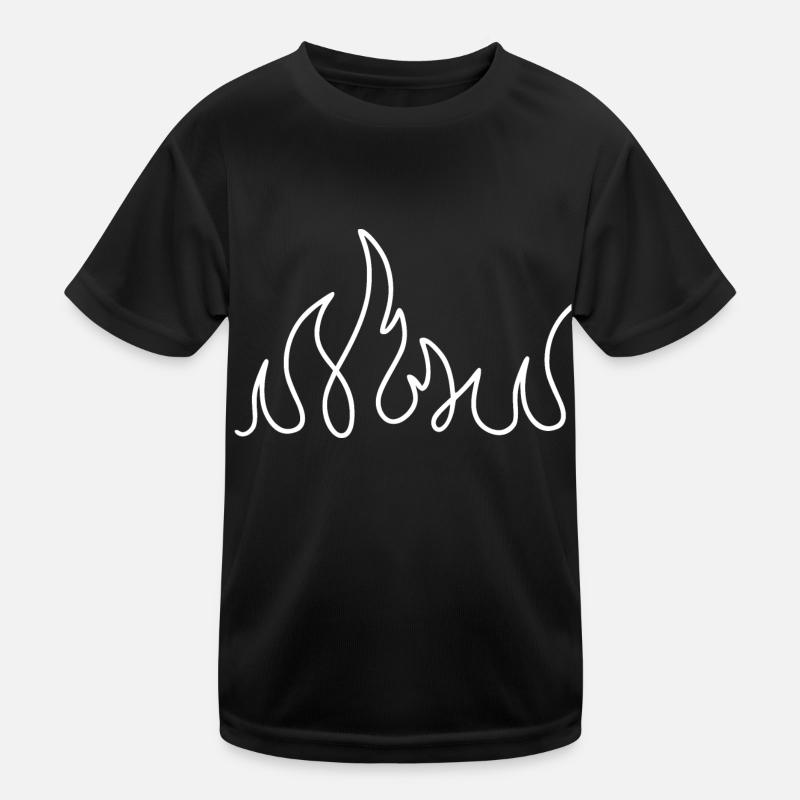 Illustration des Feuers Kinder Funktions-T-Shirt