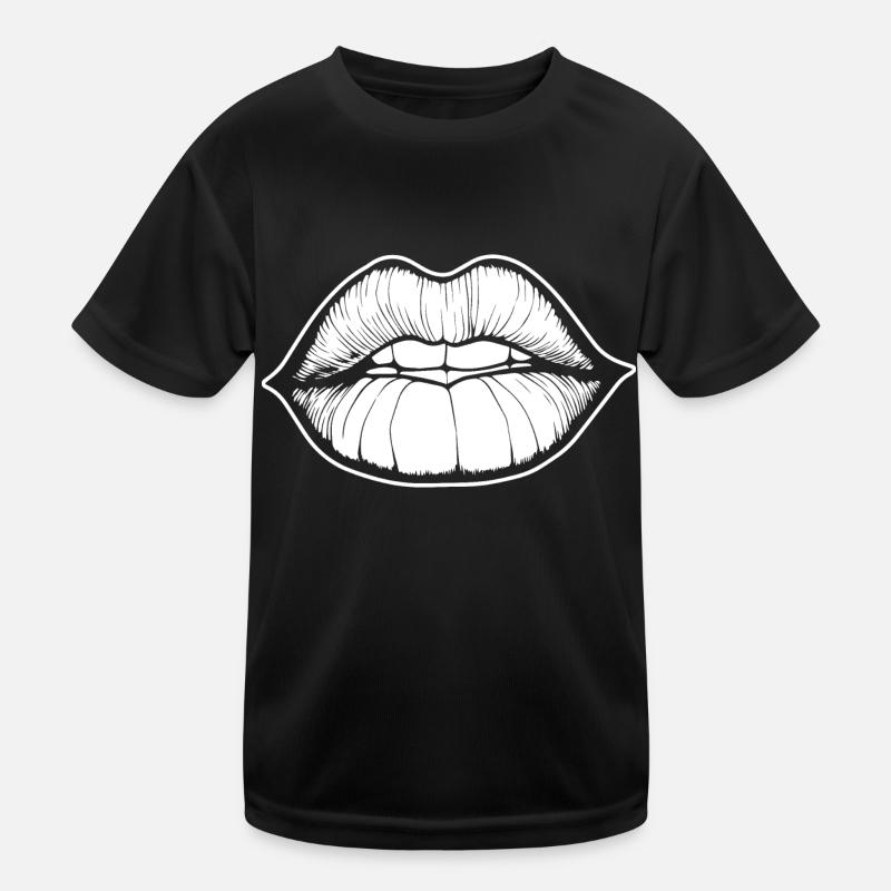 Lips, mouth, kissing lips Kids Functional T-Shirt