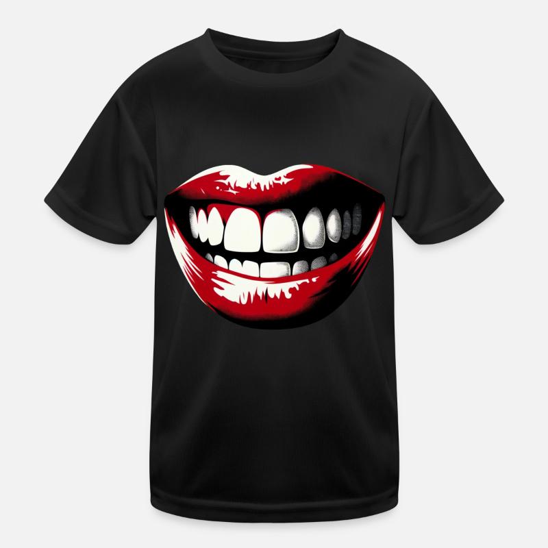 Lachende Lippen | Glücklich sein Kinder Funktions-T-Shirt