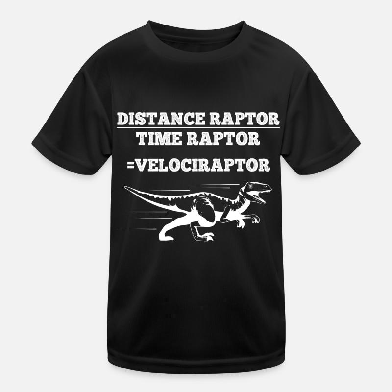 Distance Raptor Time Raptor Velociraptor Dino Math Kids Functional T-Shirt