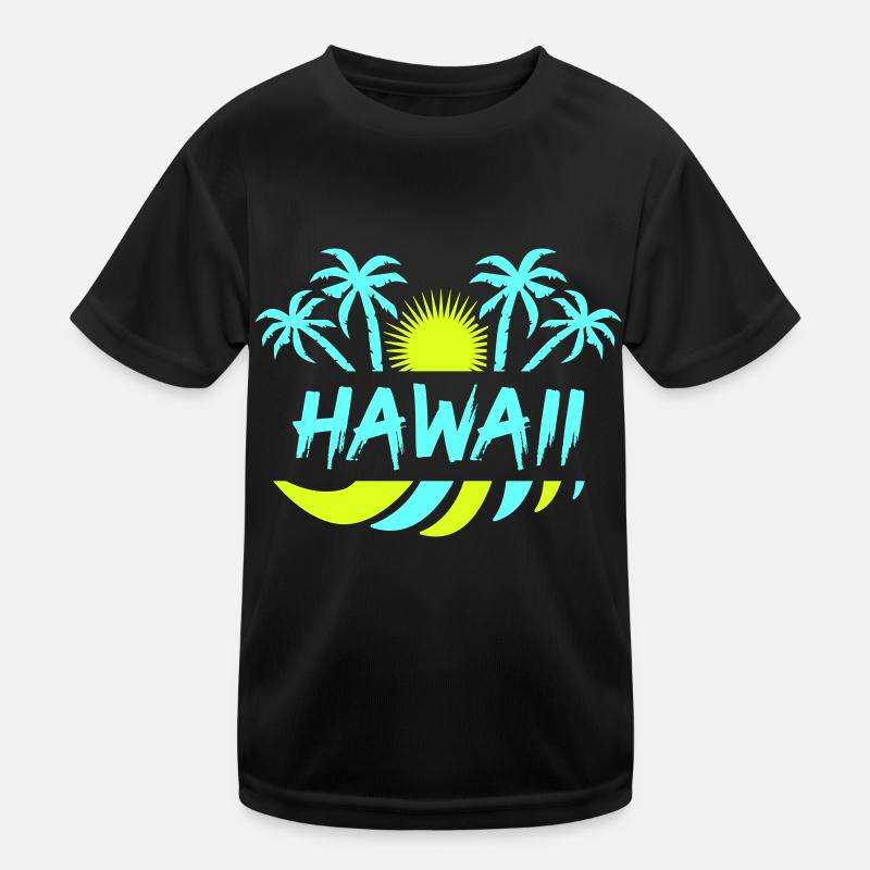 hawaii - Kinder Funktions-T-Shirt - Schwarz