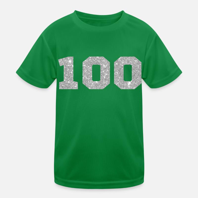 Nummer 100 Silberglitter - 100-jähriges Jubiläum Kinder Funktions-T-Shirt