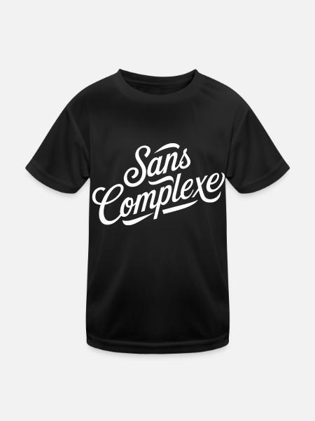 Sans complexe - T-shirt sport Enfant - noir - Devant