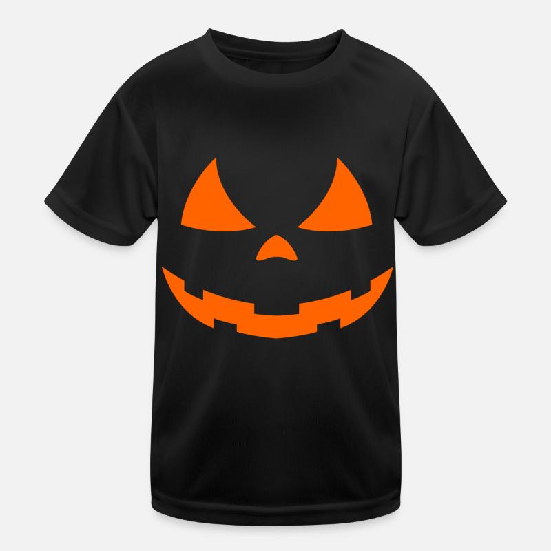 Pumpkin Halloween Face Kids Functional T-Shirt