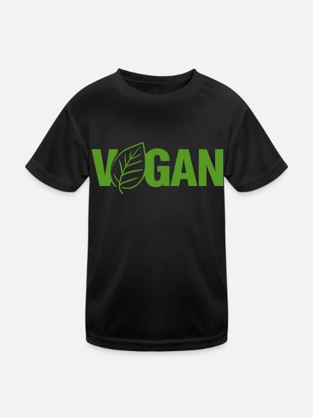 Vegan Planze Veganer - Kinder Funktions-T-Shirt - Schwarz - Vorne