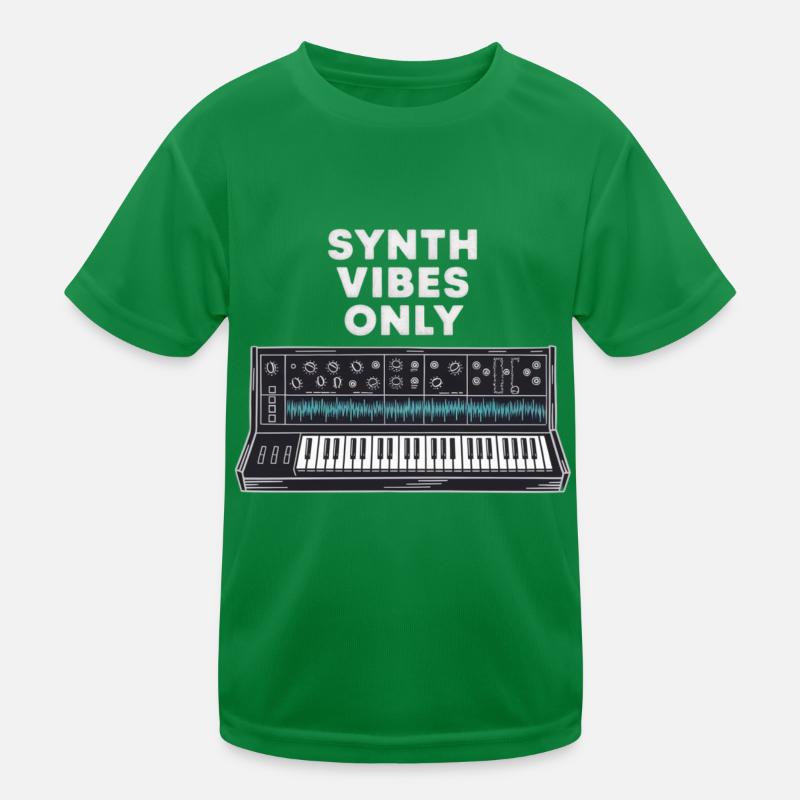 Retro Synth Vibes Only Keyboard Design Kinder Funktions-T-Shirt