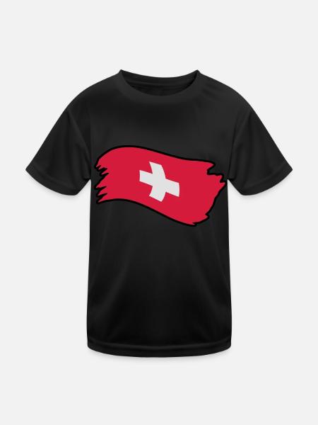 suisse23 - Kinder Funktions-T-Shirt - Schwarz - Vorne