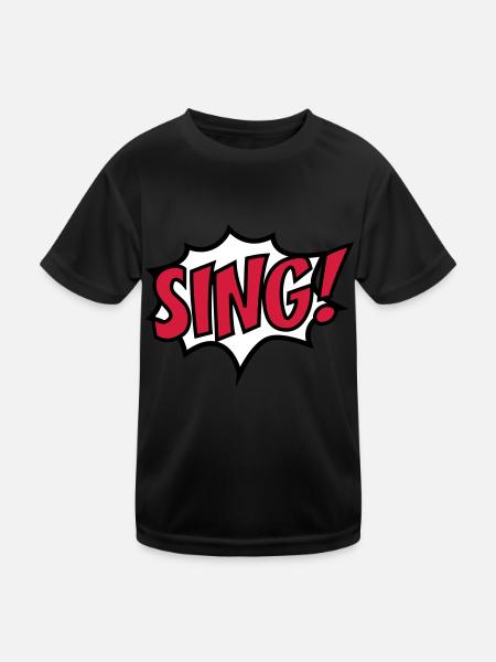 sing - Kids Functional T-Shirt - black - Front