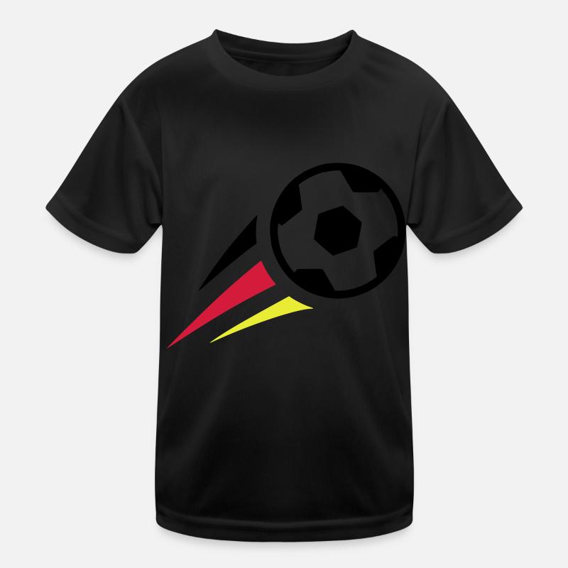 Fußball mit Streifen Deutschland Kinder Funktions-T-Shirt