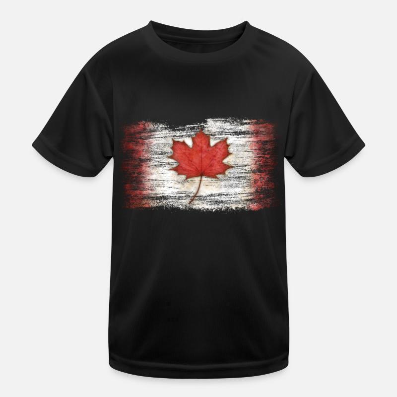 Kanada - Kinder Funktions-T-Shirt - Schwarz