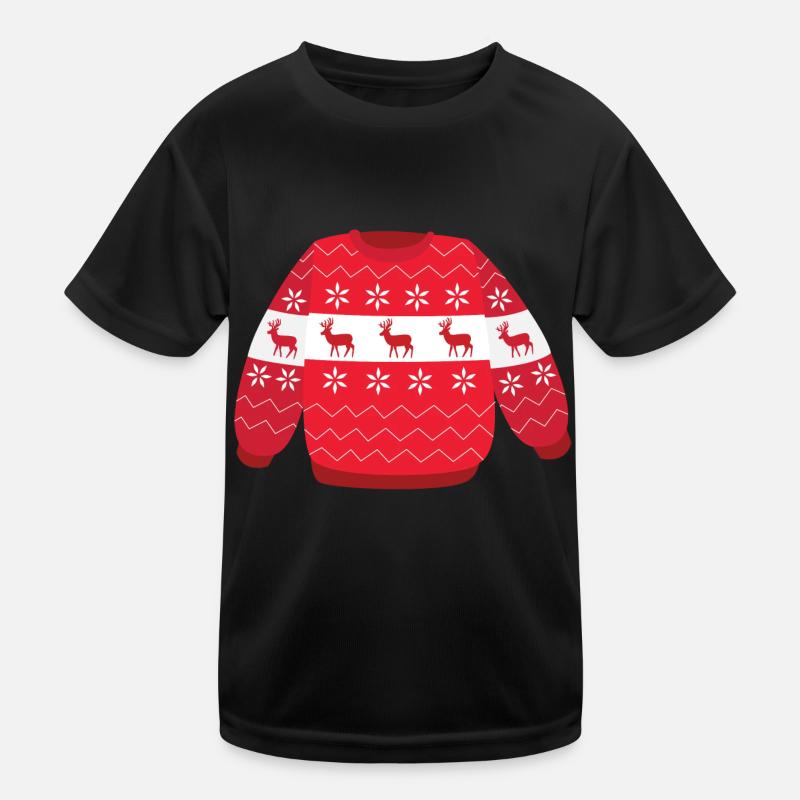 Weihnachts Pullover Kinder Funktions-T-Shirt