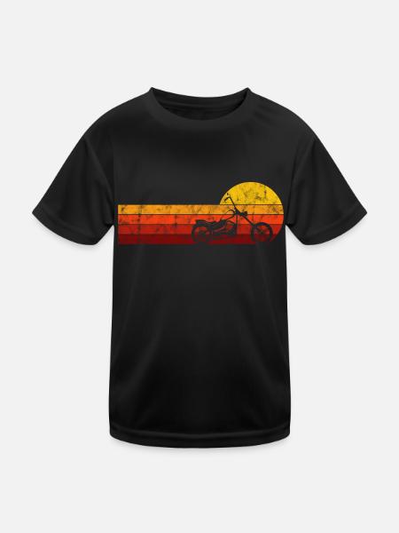 Motocyclistes Chopper Bobber retro moto - T-shirt sport Enfant - noir - Devant